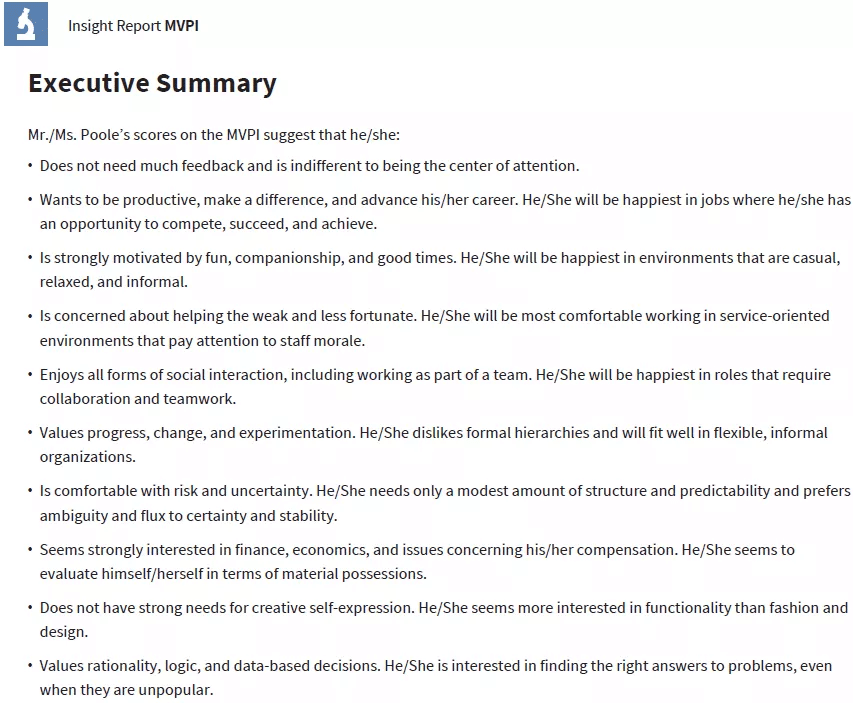 MVPI executive summary