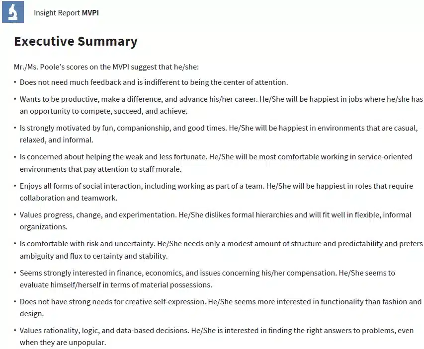 MVPI executive summary