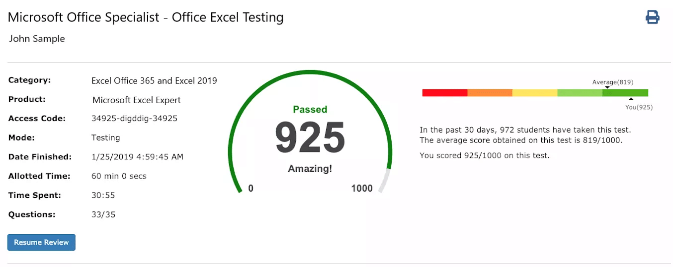 Free Microsoft Excel Certification Test Practice (2023)