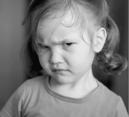 Angry toddler-bw