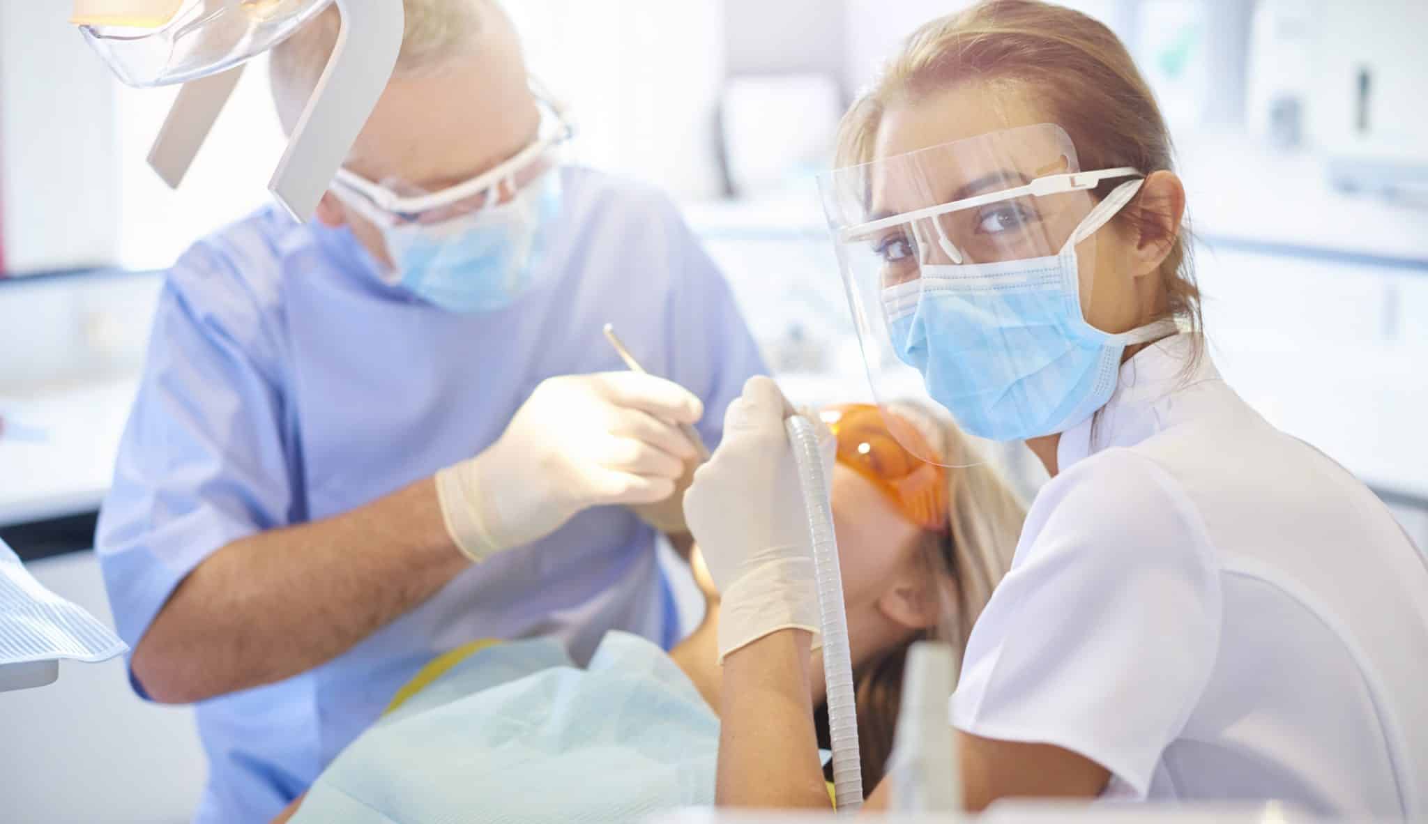 Dental nurse in action
