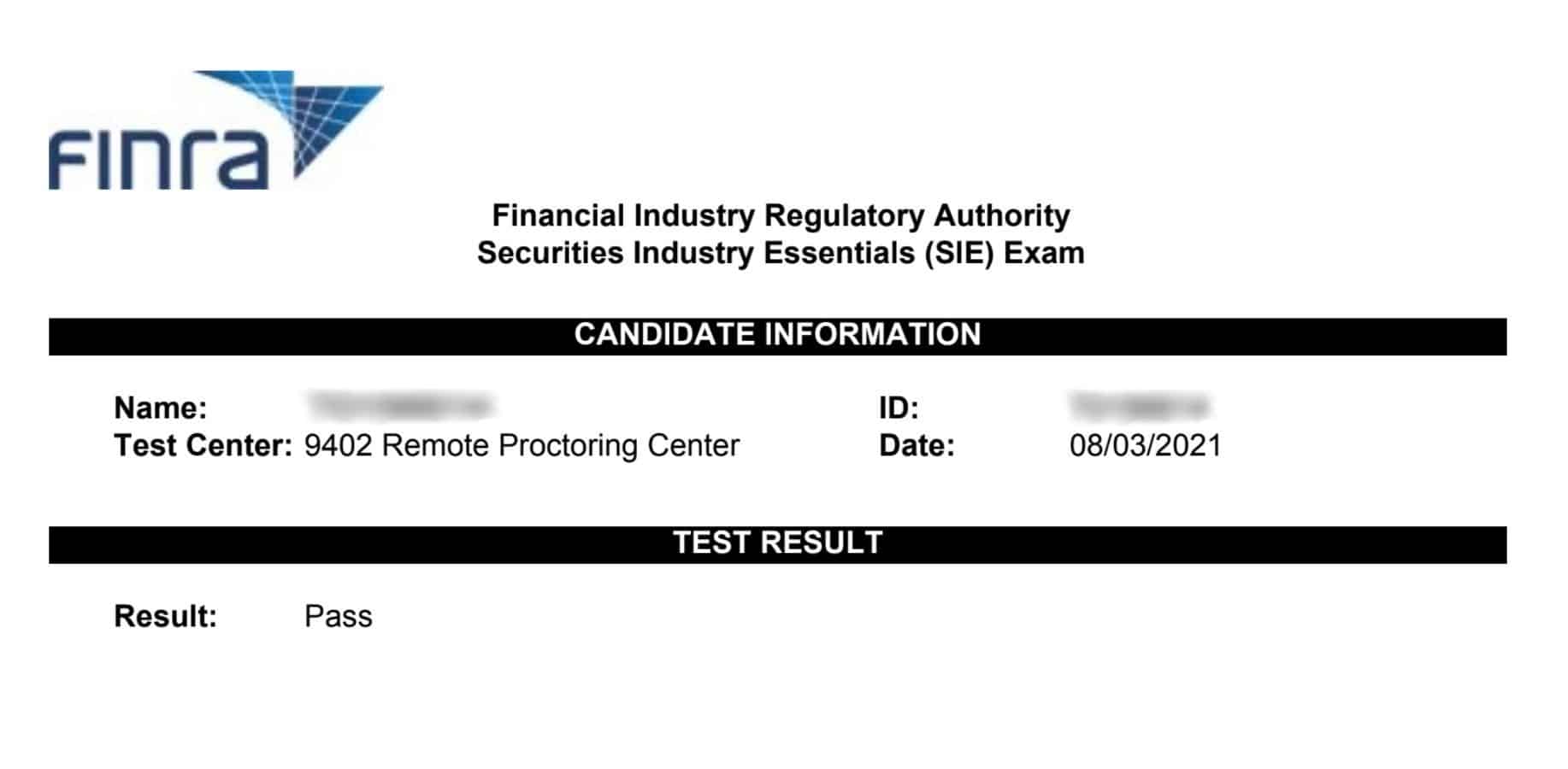 finra sie pass letter
