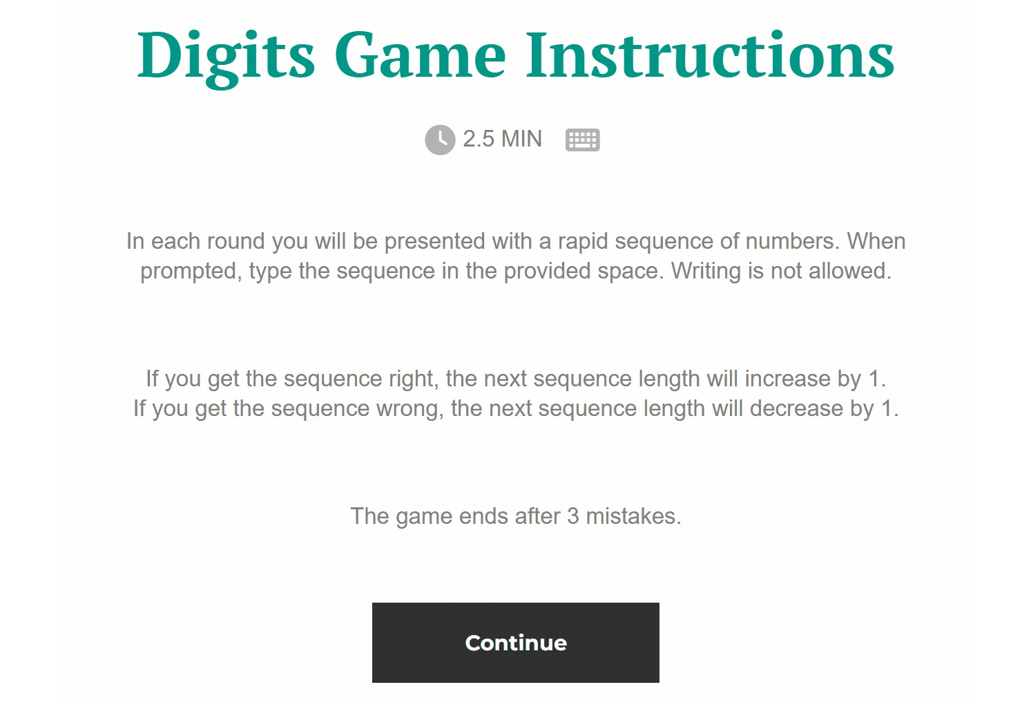 Digits Game Instructions